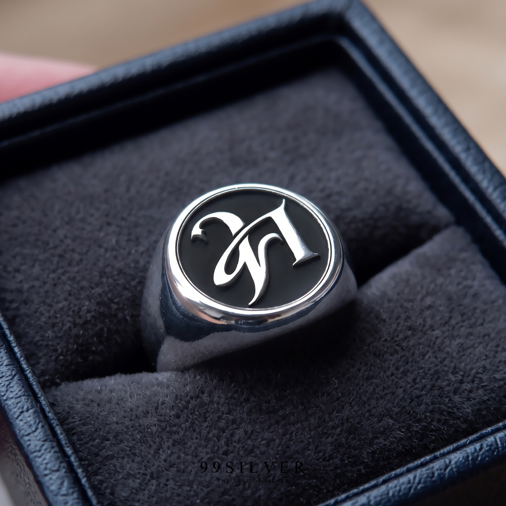 แหวน Signet Ring ออกแบบได้เองตามที่ต้องการ ตัวเรือนหน้ากลม 14x14 มิลลิเมตร