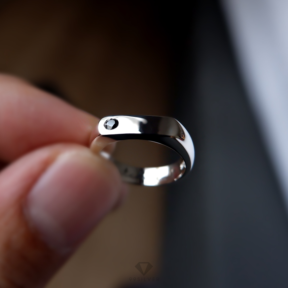 แหวนเงินแท้ประดับเพชรสีมงคล การงาน การเงิน ความรัก ความสำเร็จ