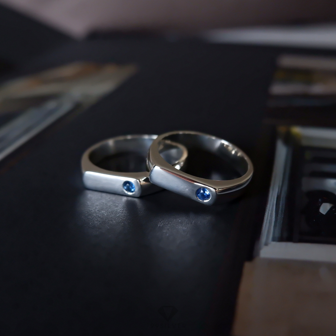 แหวนเงินแท้ประดับเพชรสีมงคล การงาน การเงิน ความรัก ความสำเร็จ