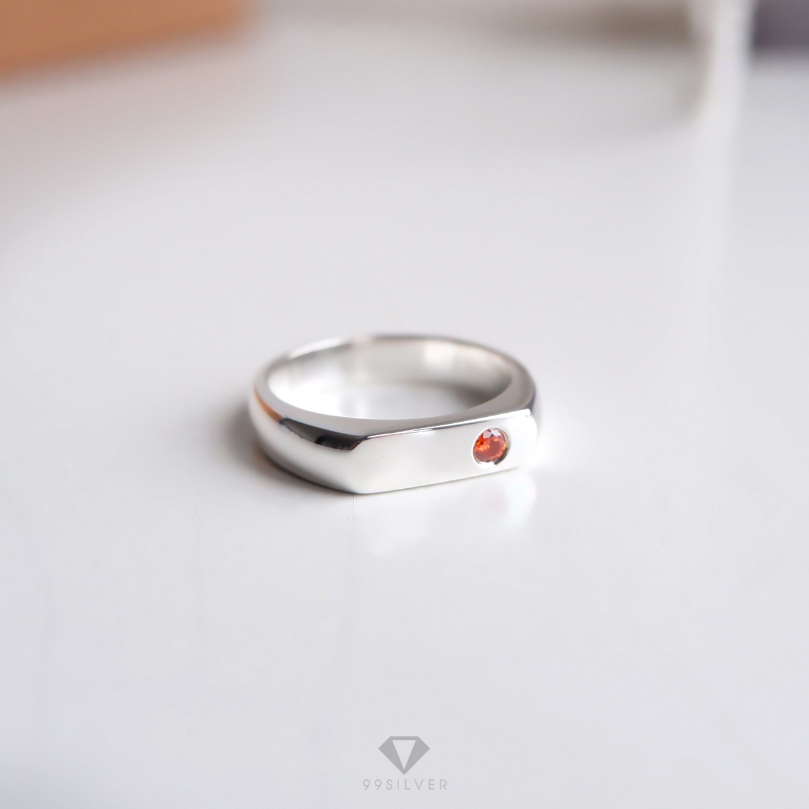 แหวนเงินแท้ประดับเพชรสีมงคล การงาน การเงิน ความรัก ความสำเร็จ