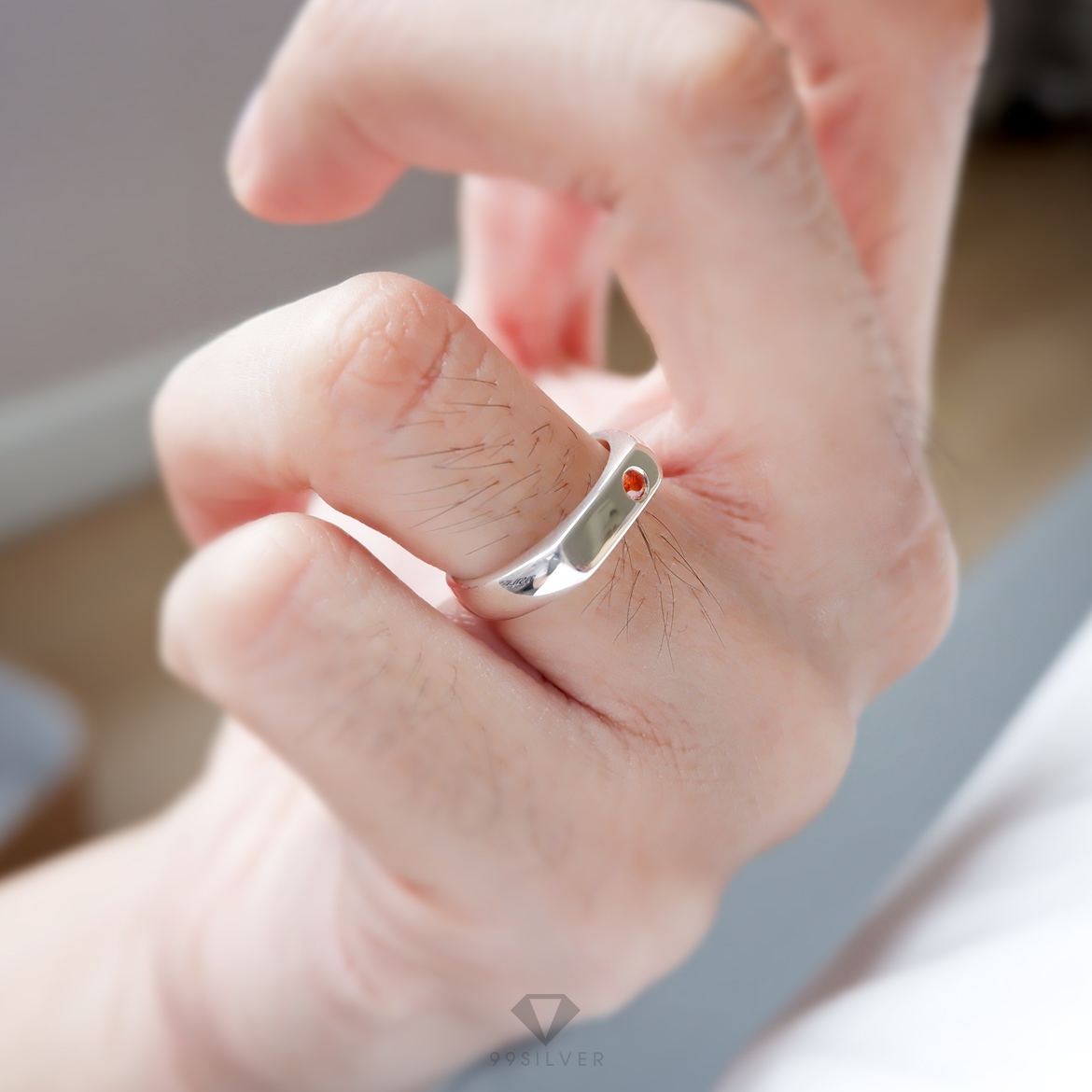 แหวนเงินแท้ประดับเพชรสีมงคล การงาน การเงิน ความรัก ความสำเร็จ