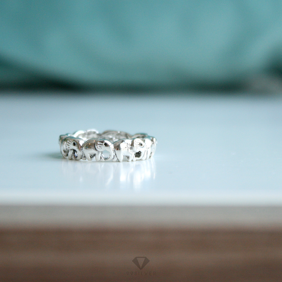 แหวนช้าง เดินต่อหาง เรือนเงินแท้ (แคล้วคลาดปลอดภัย โชคดี)