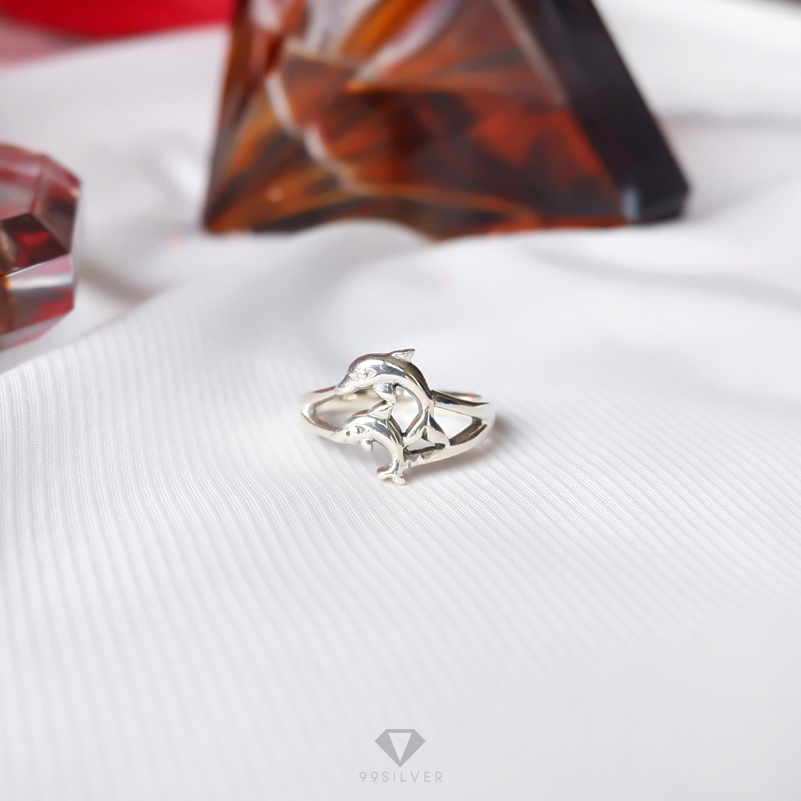 แหวนโลมาคู่รัก คู่บนล่าง (คำสัญญา ความรัก ความซื่อสัตย์)