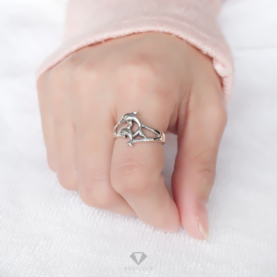 แหวนโลมาคู่รัก คู่บนล่าง (คำสัญญา ความรัก ความซื่อสัตย์)