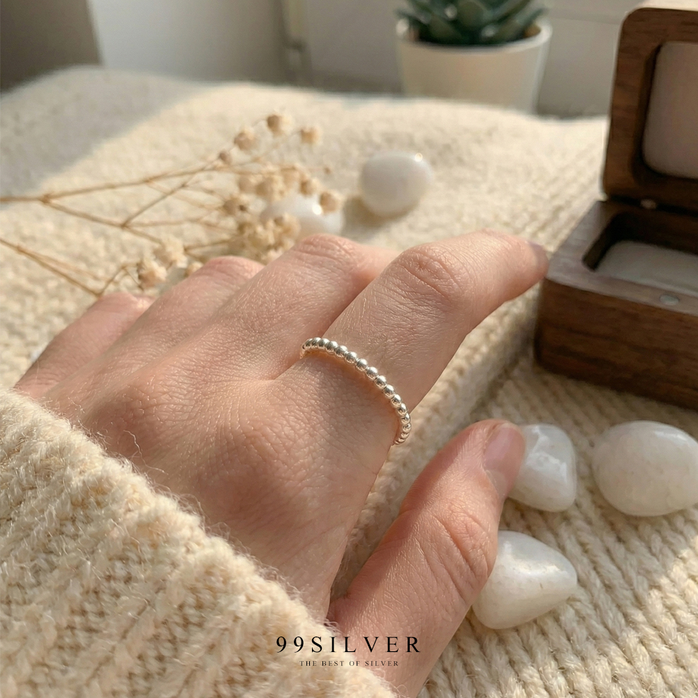 เม็ดเม็ดบอลรอบวง เงินแท้ ขนาดเม็ด 2 มิลลิเมตร เท่ากันทั้งวง