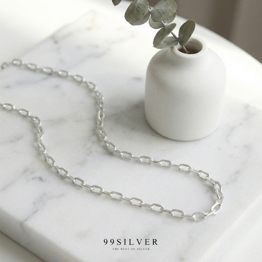 สร้อยเงินข้อโซ่กลางขนาด 2 มิลลิเมตร แข็งแรง เหมาะสำหรับเด็กๆ