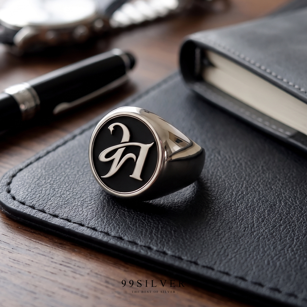 แหวน Signet Ring ออกแบบได้เองตามที่ต้องการ ตัวเรือนหน้ากลม 14x14 มิลลิเมตร